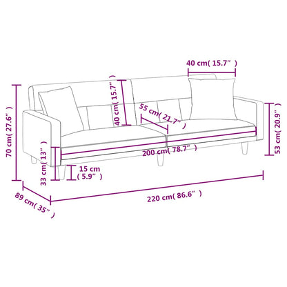 vidaXL Schlafsofa mit Kissen Hellgrau Stoff