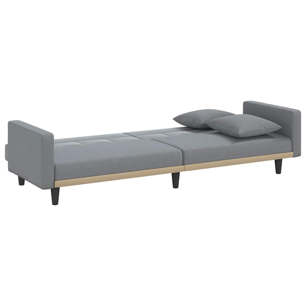 vidaXL Schlafsofa mit Kissen Hellgrau Stoff