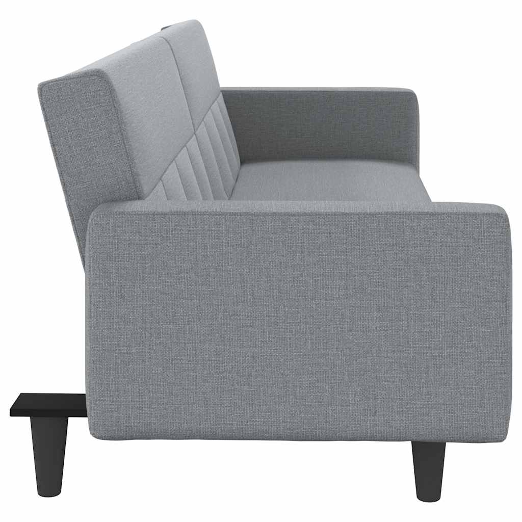 vidaXL Schlafsofa mit Kissen Hellgrau Stoff