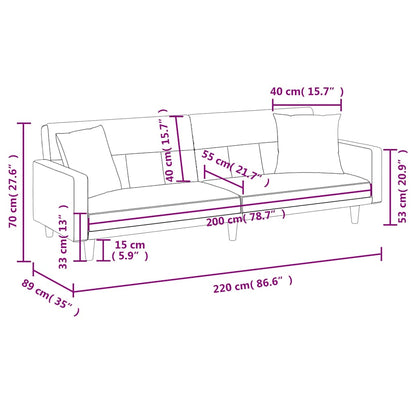 vidaXL Schlafsofa mit Kissen Schwarz Stoff