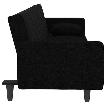 vidaXL Schlafsofa mit Kissen Schwarz Stoff