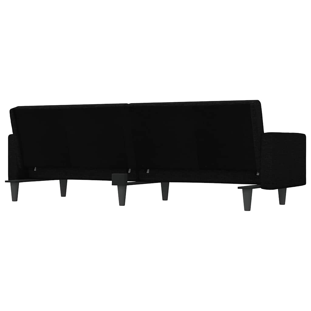 vidaXL Schlafsofa mit Kissen Schwarz Stoff