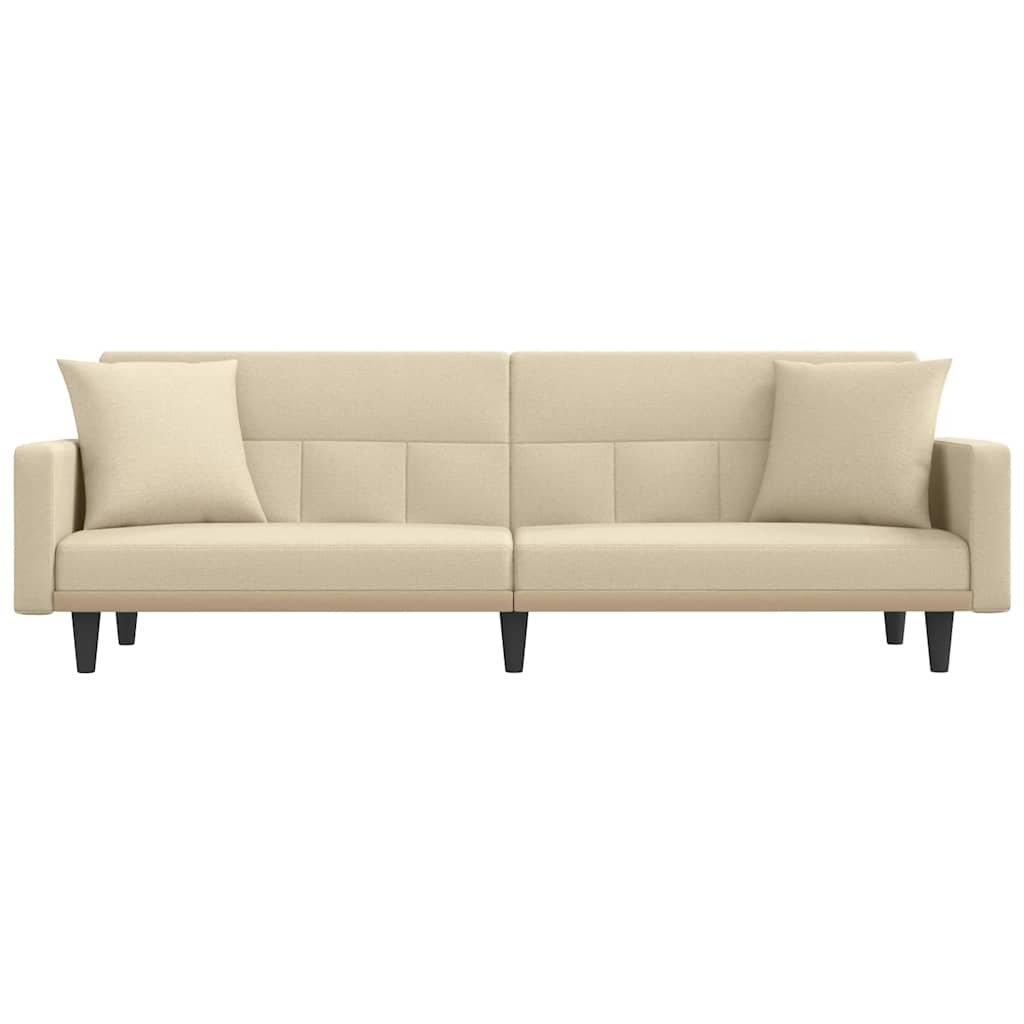 vidaXL Schlafsofa mit Kissen Creme Stoff