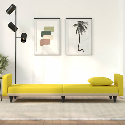 vidaXL Schlafsofa mit Kissen Hellgelb Stoff