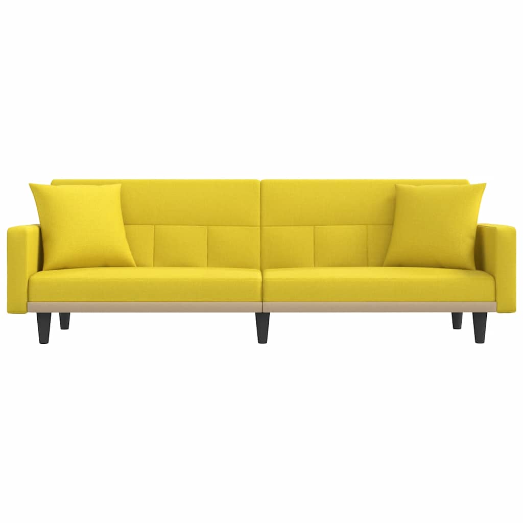 vidaXL Schlafsofa mit Kissen Hellgelb Stoff