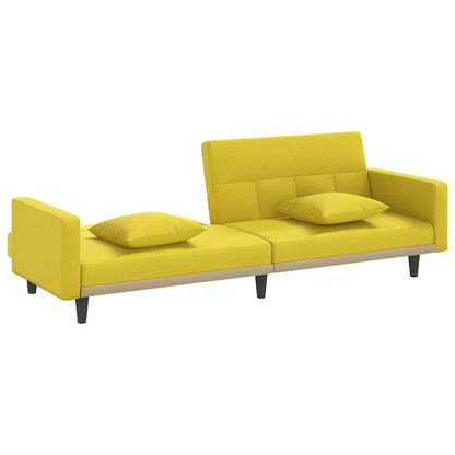 vidaXL Schlafsofa mit Kissen Hellgelb Stoff