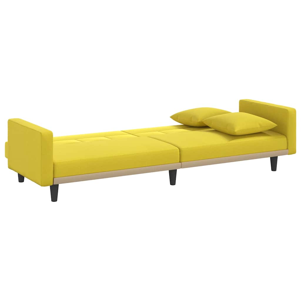 vidaXL Schlafsofa mit Kissen Hellgelb Stoff