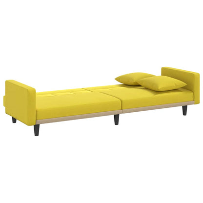 vidaXL Schlafsofa mit Kissen Hellgelb Stoff