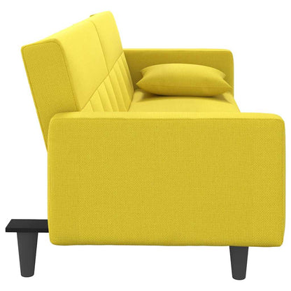 vidaXL Schlafsofa mit Kissen Hellgelb Stoff