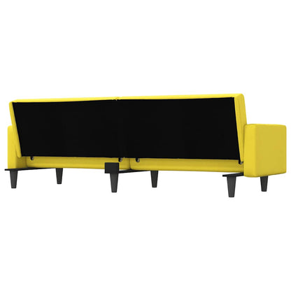 vidaXL Schlafsofa mit Kissen Hellgelb Stoff