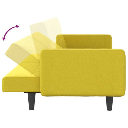 vidaXL Schlafsofa mit Kissen Hellgelb Stoff