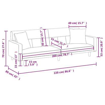 vidaXL Schlafsofa mit Kissen Taupe Stoff