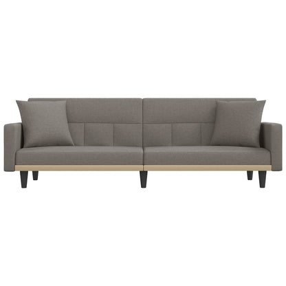 vidaXL Schlafsofa mit Kissen Taupe Stoff