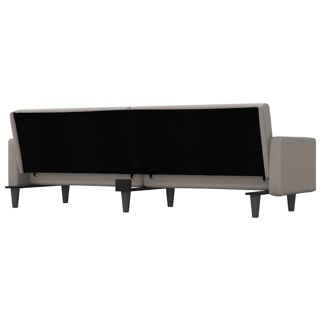 vidaXL Schlafsofa mit Kissen Taupe Stoff