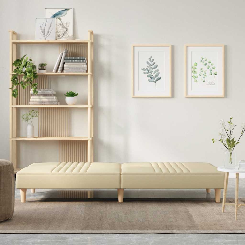 vidaXL Schlafsofa Creme Stoff