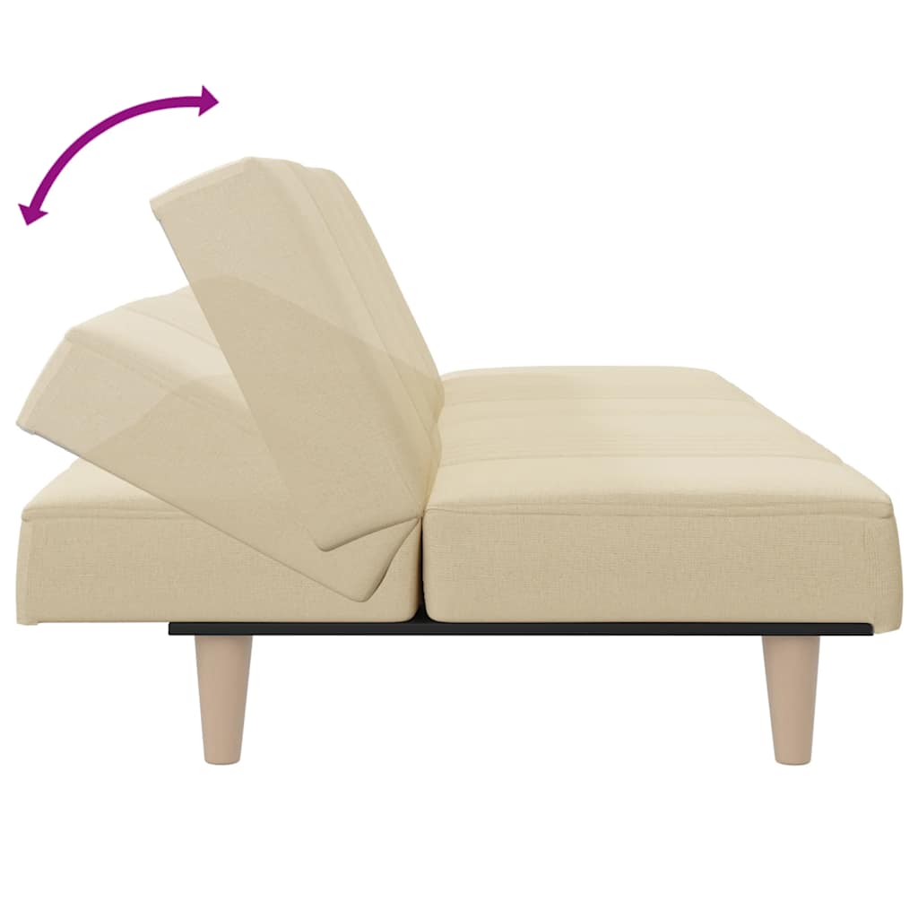 vidaXL Schlafsofa Creme Stoff
