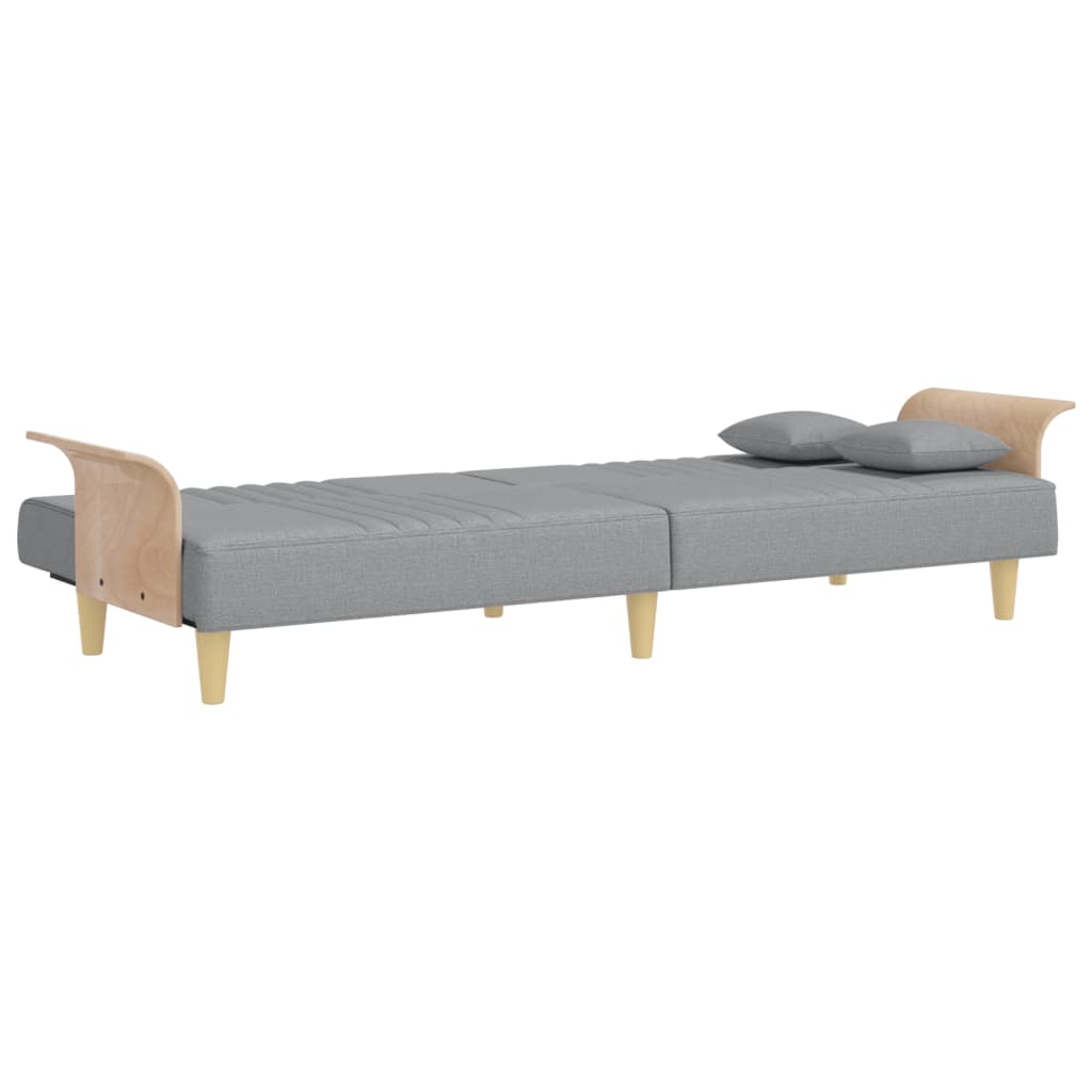 vidaXL Schlafsofa mit Armlehnen Hellgrau Stoff