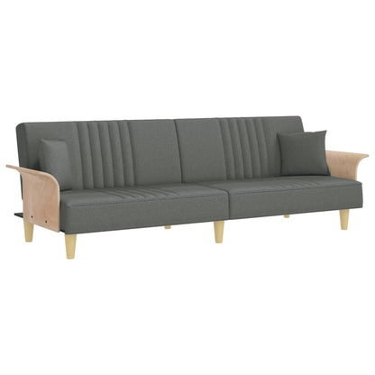 vidaXL Canapé convertible avec accoudoirs Gris foncé Tissu