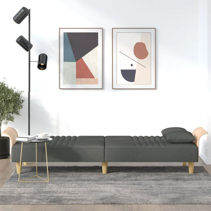 vidaXL Canapé convertible avec accoudoirs Gris foncé Tissu