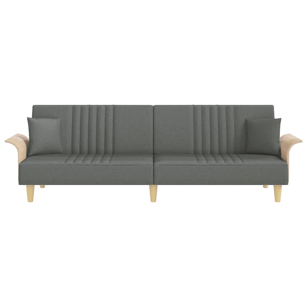 vidaXL Canapé convertible avec accoudoirs Gris foncé Tissu