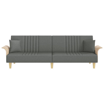 vidaXL Canapé convertible avec accoudoirs Gris foncé Tissu