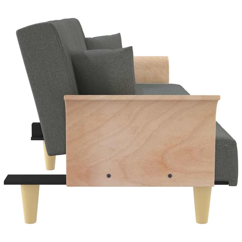 vidaXL Canapé convertible avec accoudoirs Gris foncé Tissu