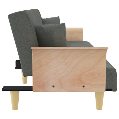 vidaXL Canapé convertible avec accoudoirs Gris foncé Tissu