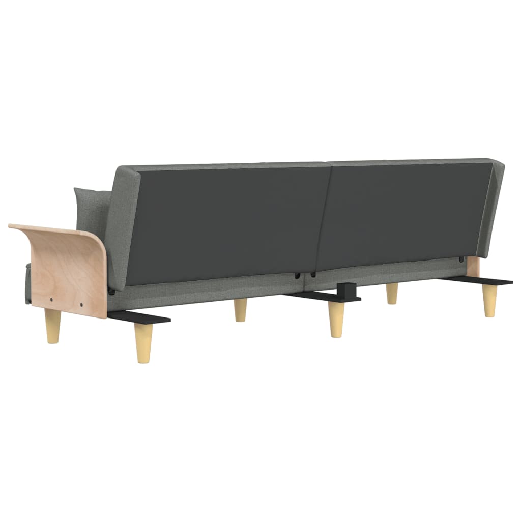 vidaXL Canapé convertible avec accoudoirs Gris foncé Tissu