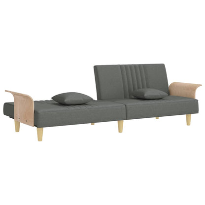 vidaXL Canapé convertible avec accoudoirs Gris foncé Tissu