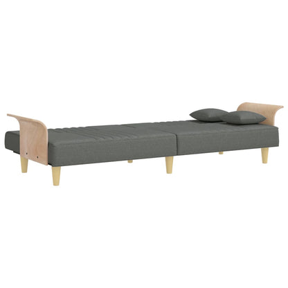 vidaXL Canapé convertible avec accoudoirs Gris foncé Tissu