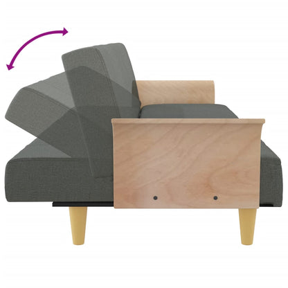 vidaXL Canapé convertible avec accoudoirs Gris foncé Tissu
