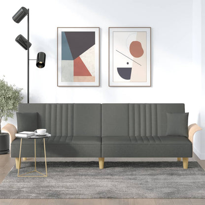 vidaXL Canapé convertible avec accoudoirs Gris foncé Tissu