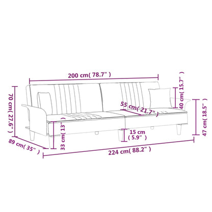 vidaXL Schlafsofa mit Armlehnen Schwarz Stoff