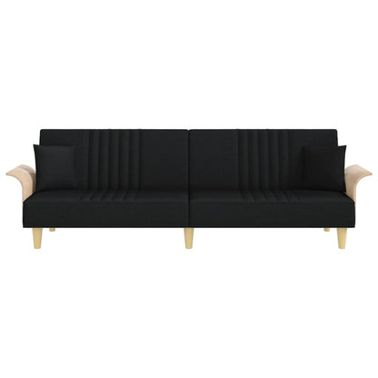 vidaXL Schlafsofa mit Armlehnen Schwarz Stoff