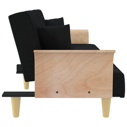 vidaXL Schlafsofa mit Armlehnen Schwarz Stoff
