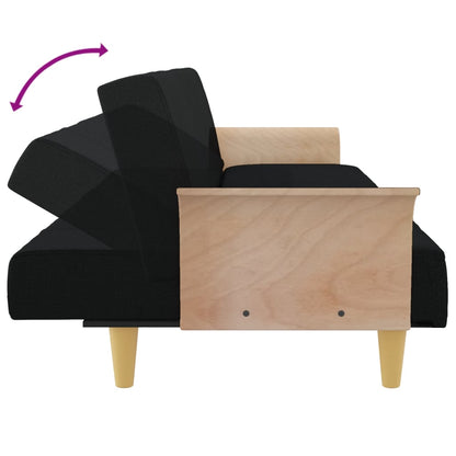 vidaXL Schlafsofa mit Armlehnen Schwarz Stoff