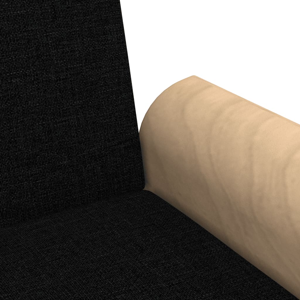 vidaXL Schlafsofa mit Armlehnen Schwarz Stoff