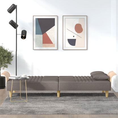 vidaXL Schlafsofa mit Armlehnen Taupe Stoff