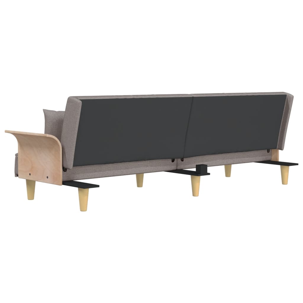 vidaXL Schlafsofa mit Armlehnen Taupe Stoff