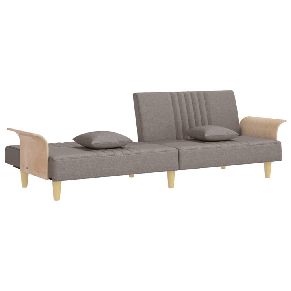 vidaXL Schlafsofa mit Armlehnen Taupe Stoff