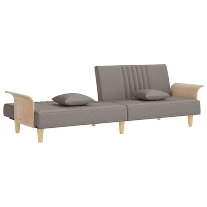 vidaXL Schlafsofa mit Armlehnen Taupe Stoff