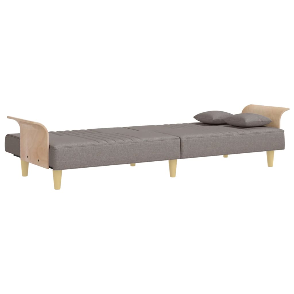 vidaXL Schlafsofa mit Armlehnen Taupe Stoff