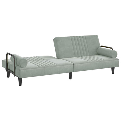 vidaXL Schlafsofa mit Armlehnen Hellgrau Samt