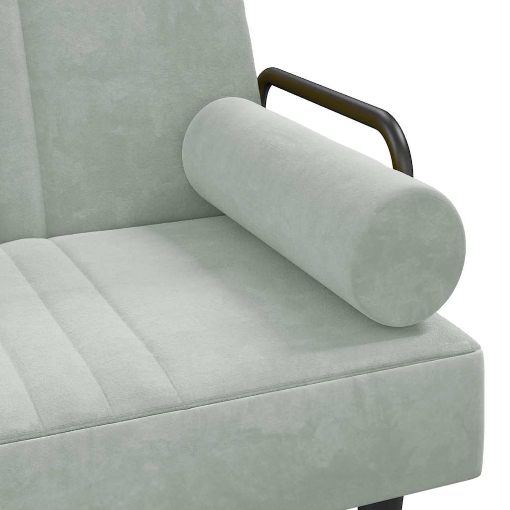 vidaXL Schlafsofa mit Armlehnen Hellgrau Samt
