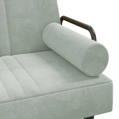 vidaXL Schlafsofa mit Armlehnen Hellgrau Samt