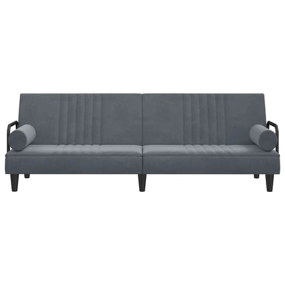 vidaXL Schlafsofa mit Armlehnen Dunkelgrau Samt