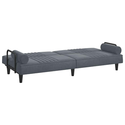 vidaXL Schlafsofa mit Armlehnen Dunkelgrau Samt