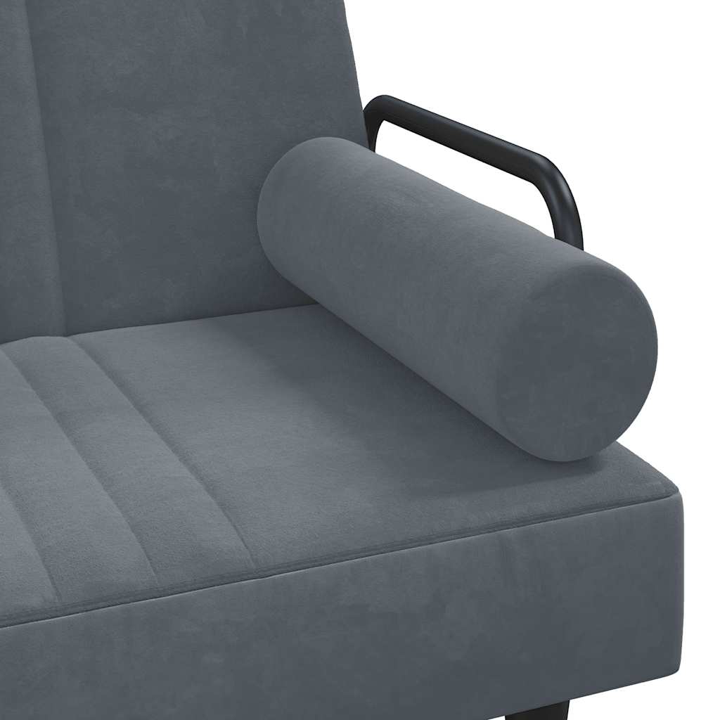 vidaXL Schlafsofa mit Armlehnen Dunkelgrau Samt