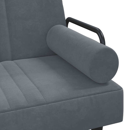 vidaXL Schlafsofa mit Armlehnen Dunkelgrau Samt