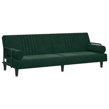 vidaXL Schlafsofa mit Armlehnen Dunkelgrün Samt